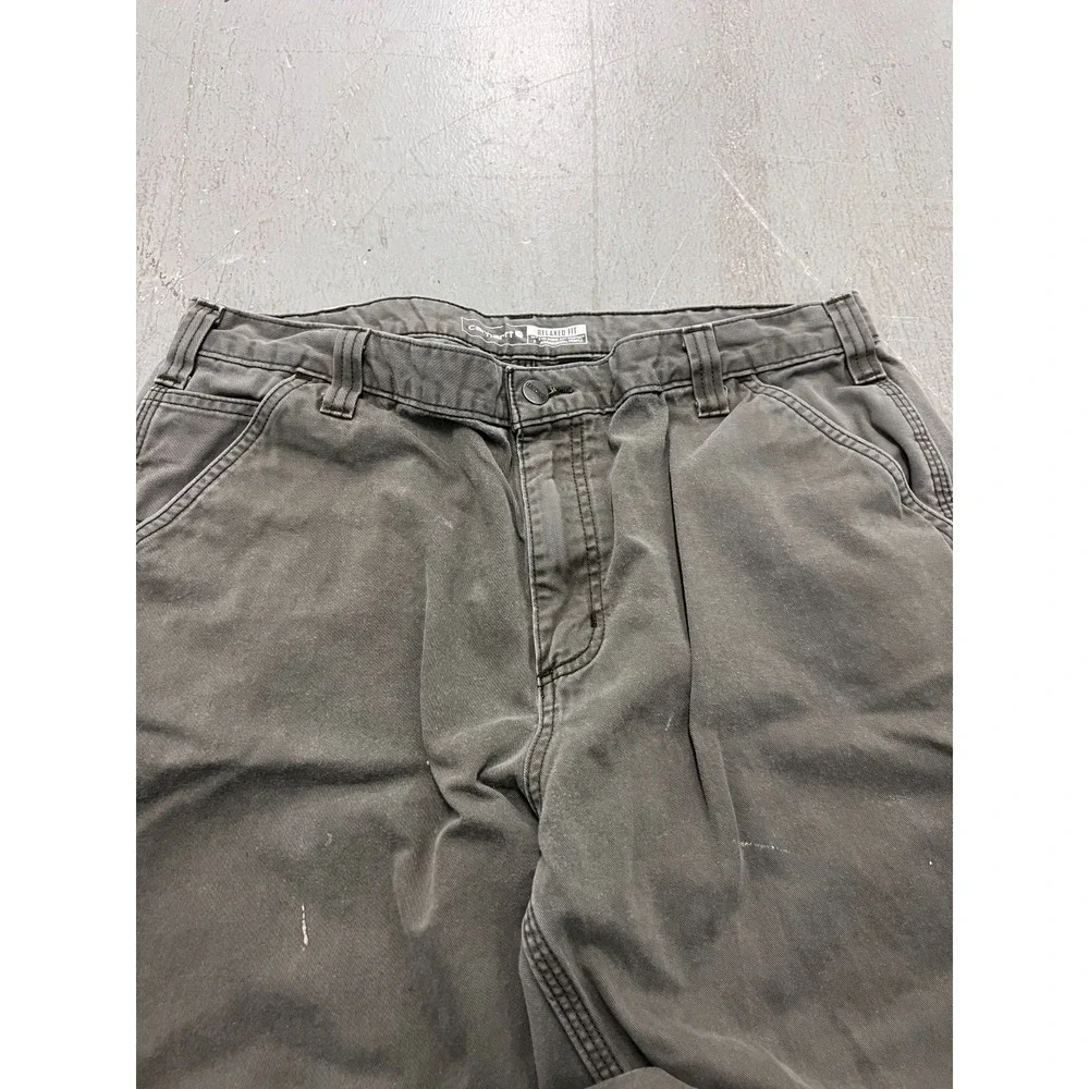 Carhartt Carpanter Pants‎ Men's Brown Cargo Pockets Relaxed Fit Workwear - 38X34
